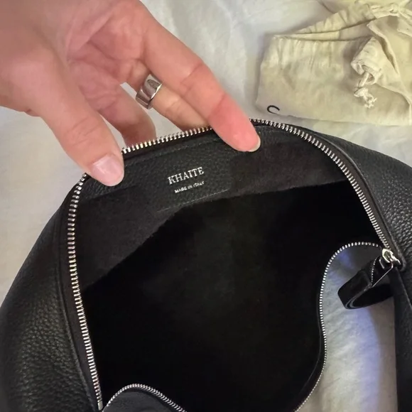 KHAITE Black Pebbled Leather Olivia Hobo Bag - Picture 5 of 6